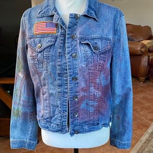 Paris Blues Denim Jacket with Flag Patch